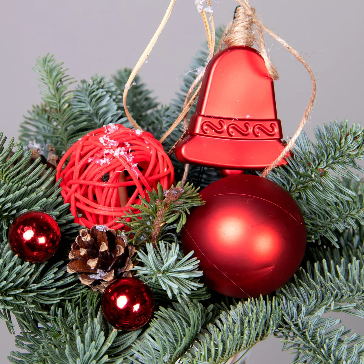 Композиция "Новогодняя в кашпо со снеговиком"_3