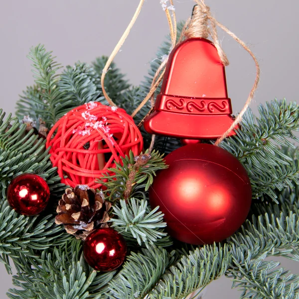 Композиция "Новогодняя в кашпо со снеговиком"_3