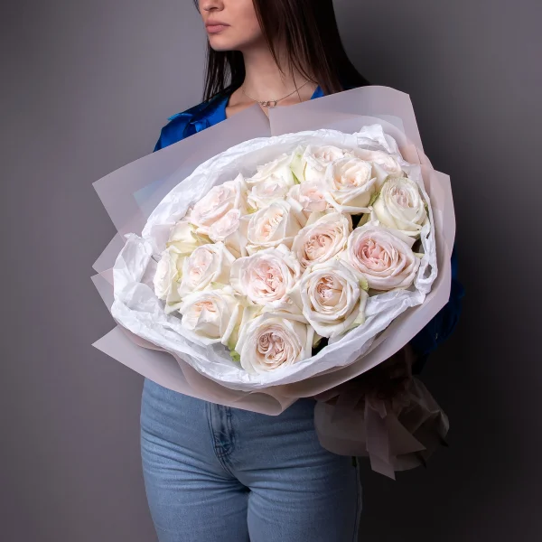 Букет Роза_пионовидная "Вайт О'Хара"