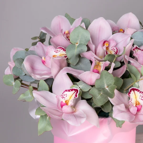 Композиция "Розовые орхидеи с эвкалиптом"_3