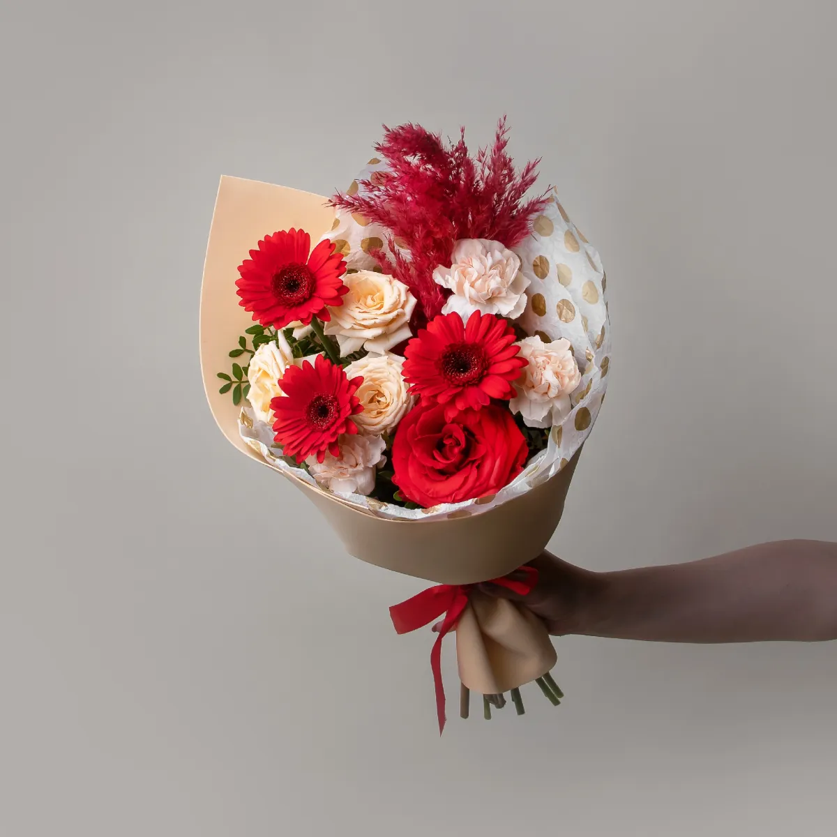 Флористический букет "Яркая мозаика"