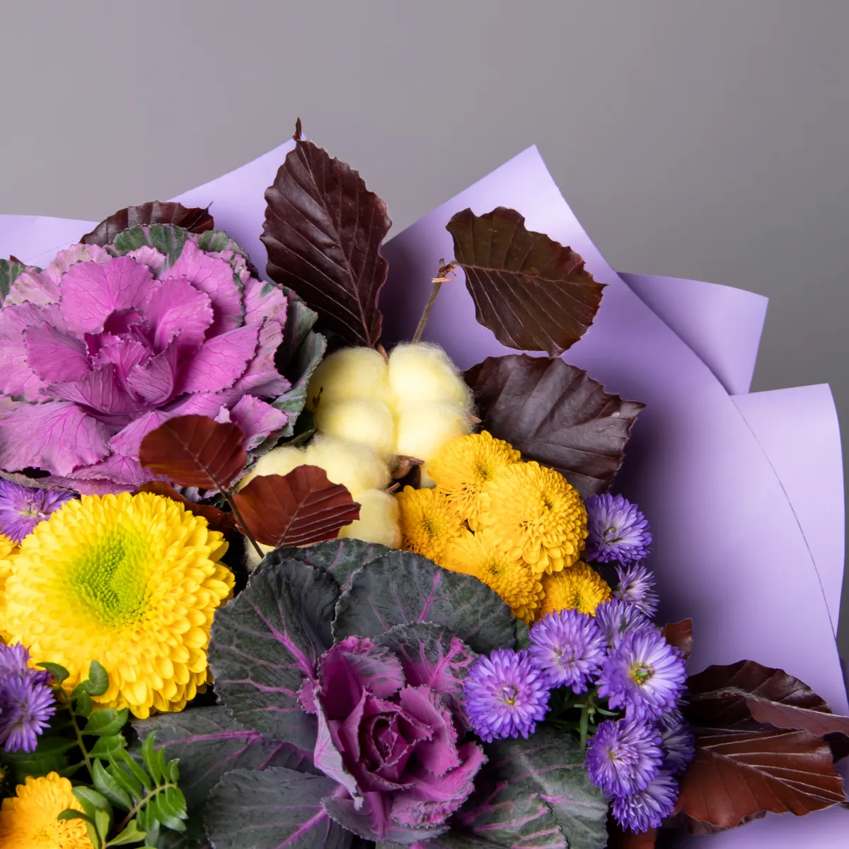 Флористический букет "Солнечный аметист"_4