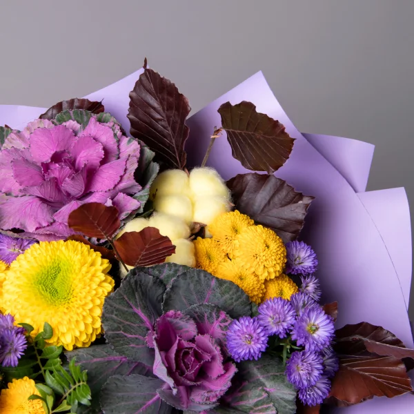 Флористический букет "Солнечный аметист"_4