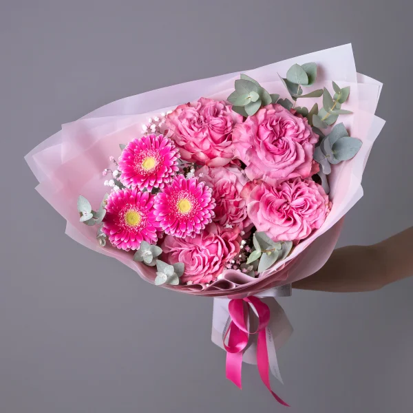 Флористический букет "Розовый бархат"_1