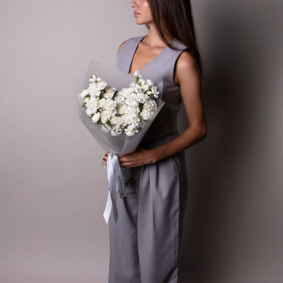 Букет Гвоздика кустовая "Белая"_2