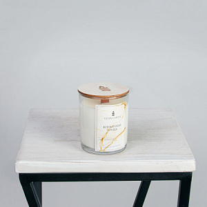 Ароматическая свеча в стакане с деревянной крышкой, Коньячная Груша, 250 мл