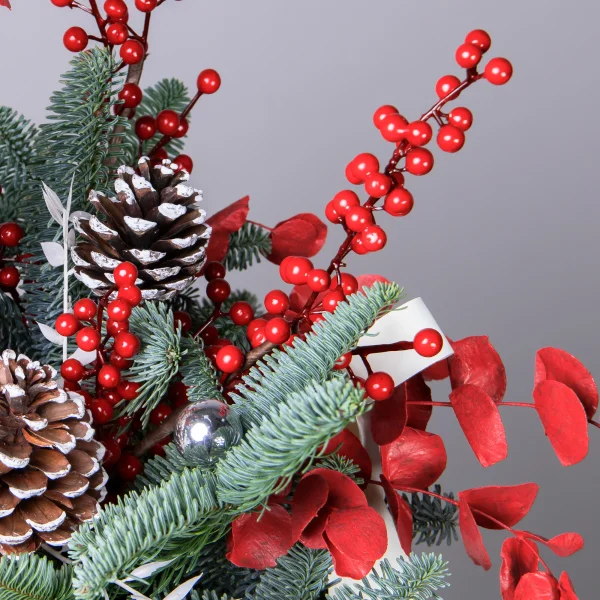 Композиция "Новогодняя в красной бархатной коробке"_5