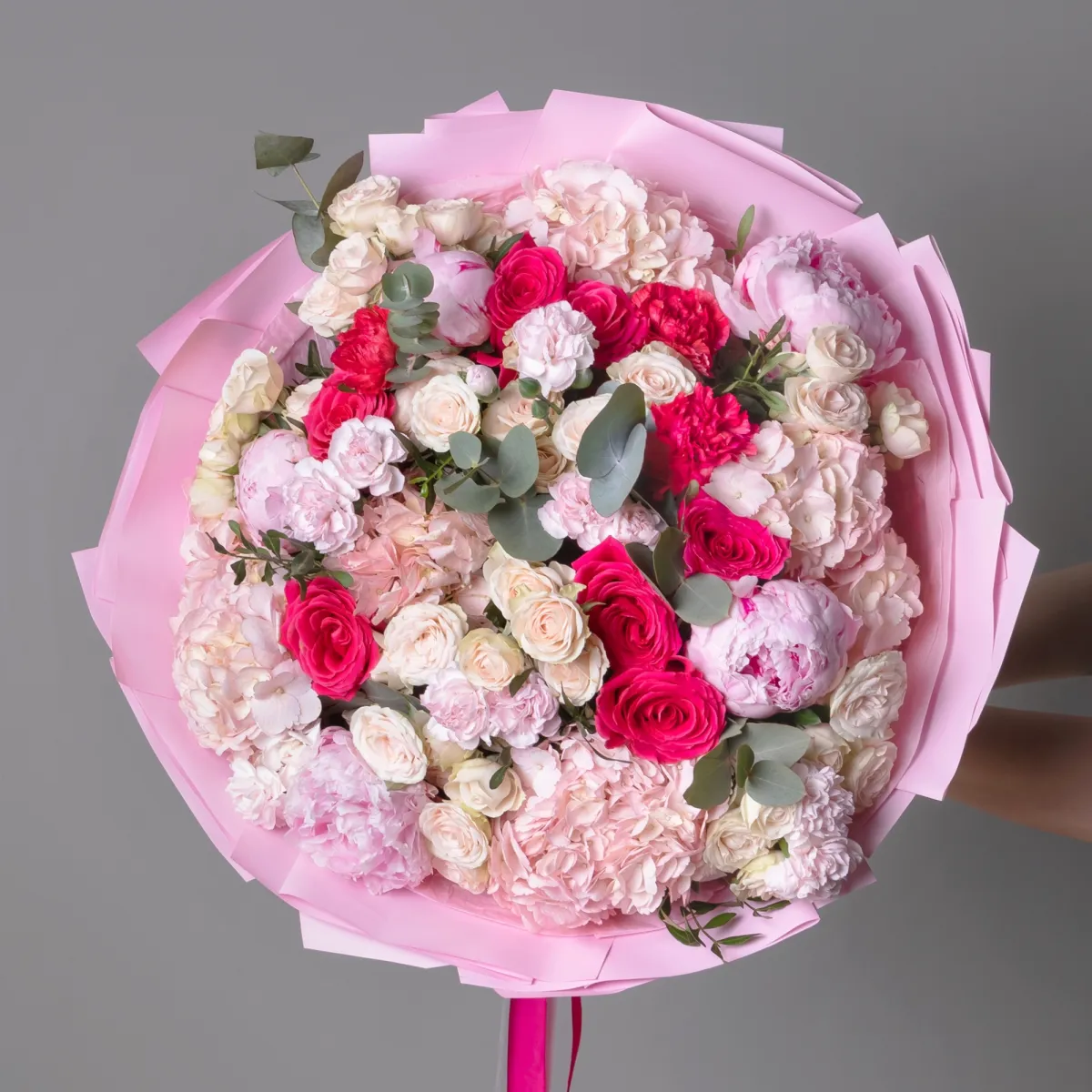 Флористический букет "Малиновый зефир"_1