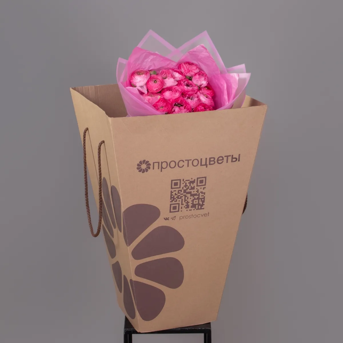 Букет Ранункулус "Элеганс Хот Пинк"_5