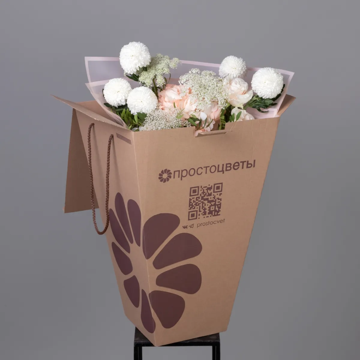 Флористический букет "Сливочное облако"_5