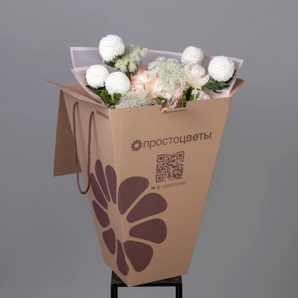 Флористический букет "Сливочное облако"_5