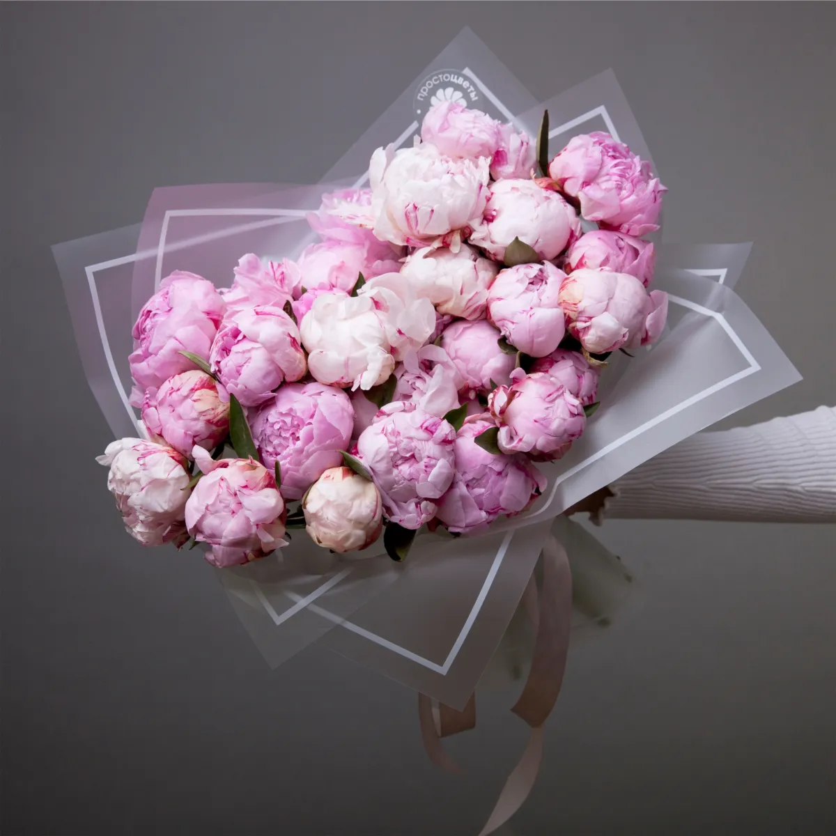 Букет Пион "Сара Бернард Розовый"
