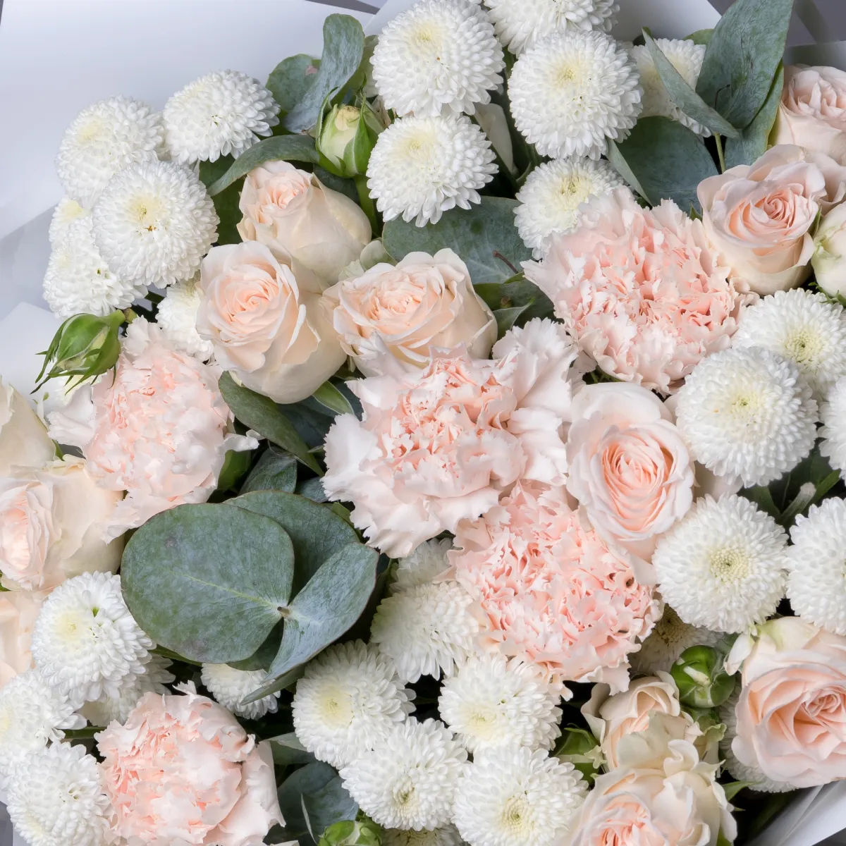 Флористический букет "Персиковое облако"_4