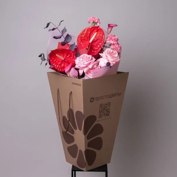 Флористический букет "Розовый фламинго M"_6