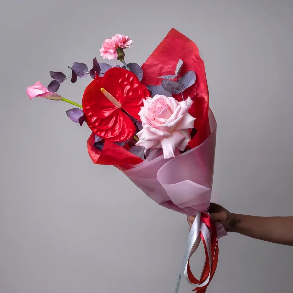 Флористический букет "Розовый фламинго XS"_1