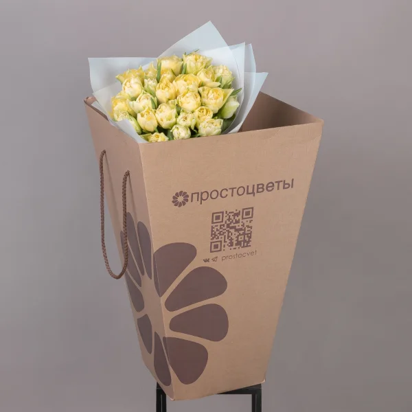 Флористический букет "Тюльпан ду Лимонный 25 шт" _5