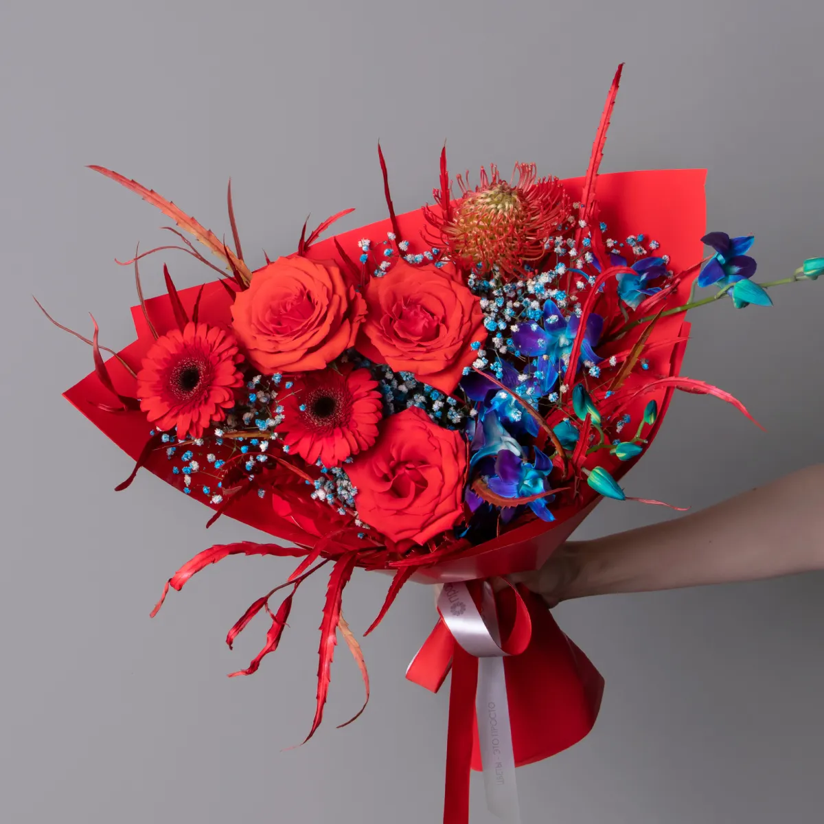 Флористический букет "Ночное пламя"_1