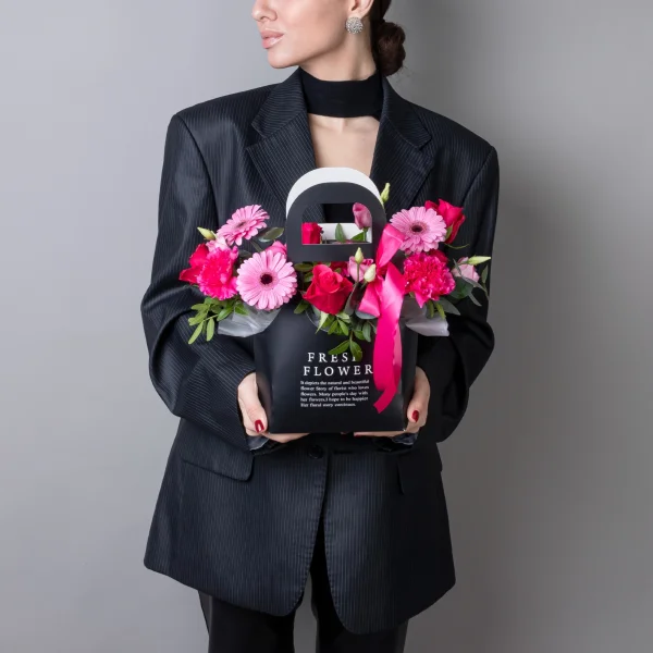 Композиция "Сумочка с розовой герберой"_2