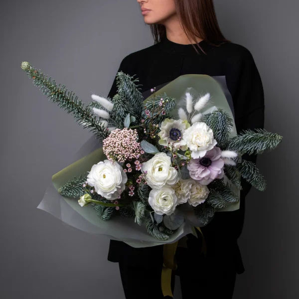 Флористический букет "Первый снег"
