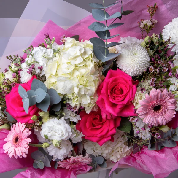 Флористический букет "Розовая вспышка"_5