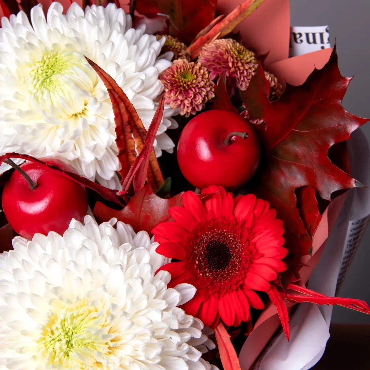 Флористический букет "Алый листопад"_5