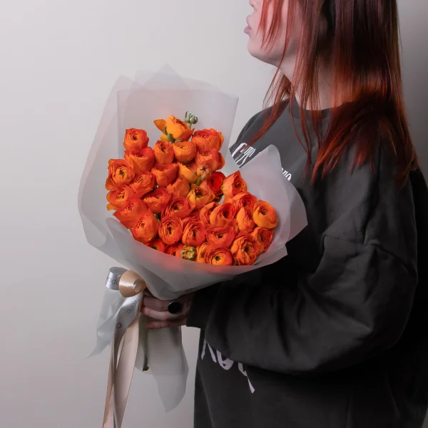 Букет Ранункулус "Клуни Оранжевый"_2