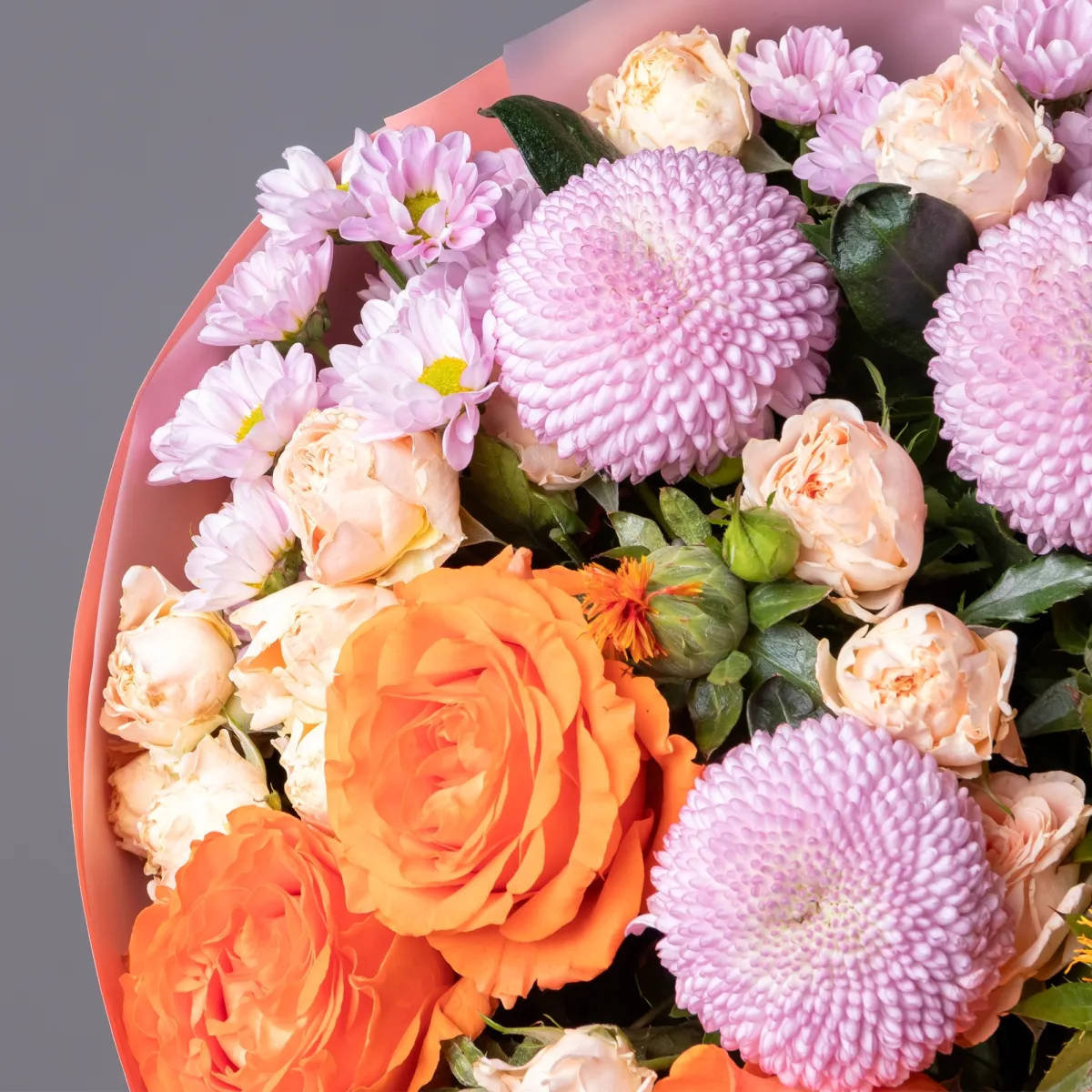 Флористический букет "Персиковый закат"_3