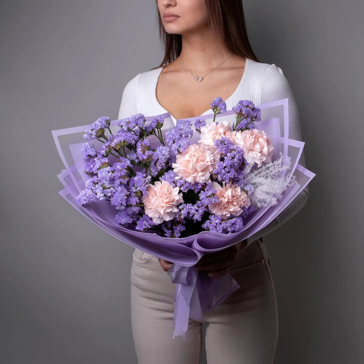 Флористический букет "Фэнси сиреневый"