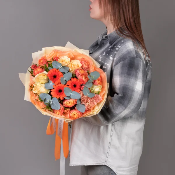 Флористический букет "Огненный закат"_2