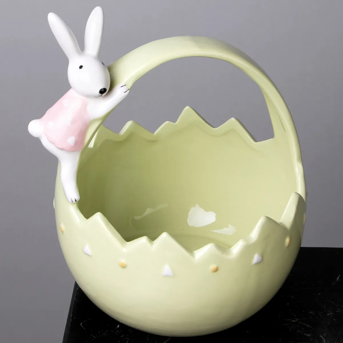 Фигурка ГК Корзина с зайчиком зеленый 834-883 16*15*18см_3