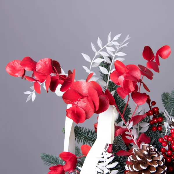 Композиция "Новогодняя в красной бархатной коробке"_6